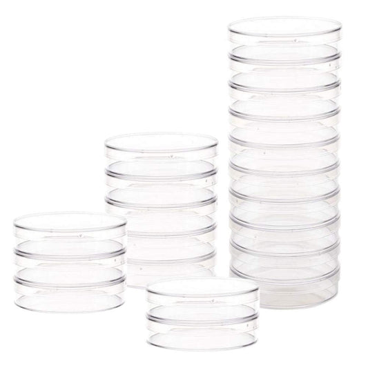 Sterilized Petri Dishes: 60mm, Pack of 20 - Ideal for School Labs, Mycology Research, and Detailed Bug & Microorganism Investigation