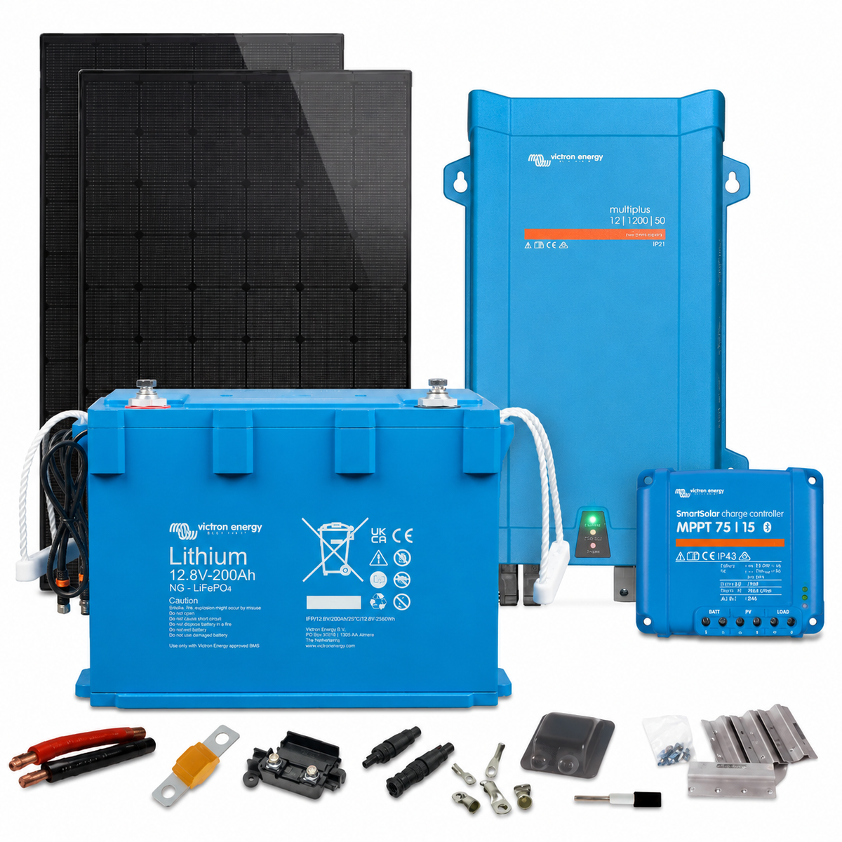 600W Off-Grid Solar System | Victron Battery & Inverter | LiFePO4 200Ah